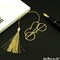 Metal Bookmark, Gold Plated Brass Bookmark, Bookmark with Tassel, Handcrafted, 1 pc, GemMartUSA (BOOK)